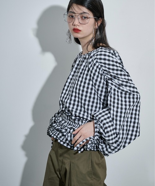 THE YOn(ザヨン)の「2WAYビスチェセットギンガムチェックブラウス(シャツ/ブラウス・レディース・ブラック/セージグリーン/ブラウン・FREE)」の18枚目の写真