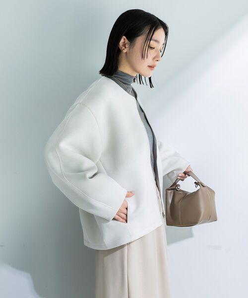 Green　Parks（グリーンパークス）の「ZIPカラーブルゾン（ブルゾン・レディース・ホワイト系その他2/ブラック・FREE）」の7枚目の写真