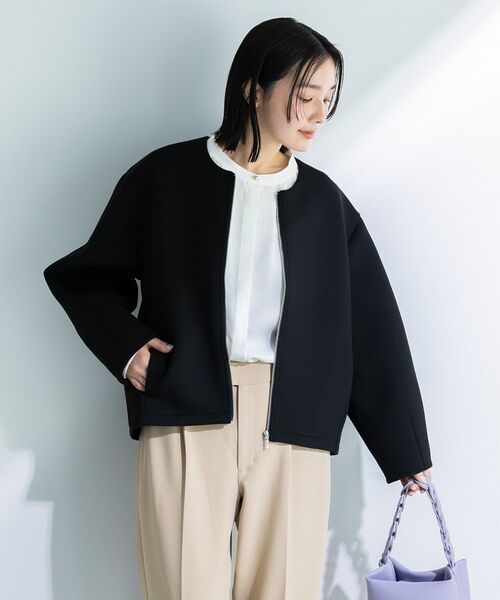 Green　Parks（グリーンパークス）の「ZIPカラーブルゾン（ブルゾン・レディース・ホワイト系その他2/ブラック・FREE）」の15枚目の写真