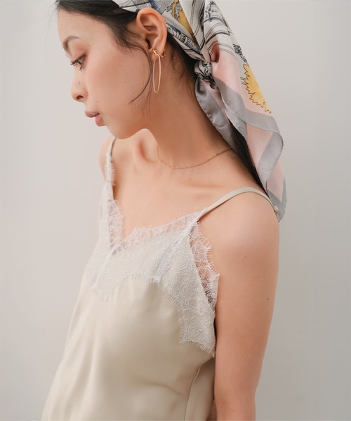 KOBE LETTUCE（コウベレタス）の「サテンレースキャミトップス（キャミソール・レディース・ミント/ライトベージュ/ブラック・M）」の22枚目の写真