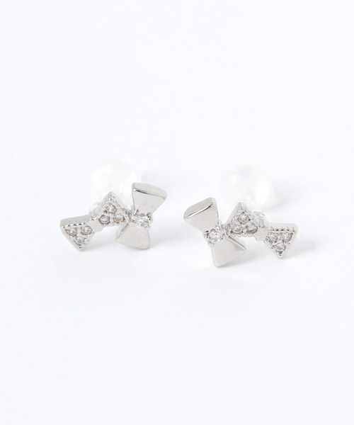 LAKOLE（ラコレ）の「ダブルリボン樹脂ポストピアス / 644509（ピアス（両耳用）・レディース・その他1/その他2・FREE）」の2枚目の写真