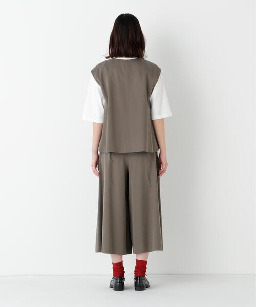human woman(ヒューマンウーマン)の「◆【ウォッシャブル/セットアップ可】セルロースコットンサテンセットアップ(Tシャツ/カットソー・レディース・ネイビー/ブラウン系その他・MEDIUM)」の9枚目の写真