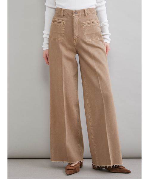 Mila Owen（ミラオーウェン）の「玉縁ポケットセミフレアデニムパンツ（デニムパンツ・レディース・ライトブルー/インディゴブルー/ベージュ・00/2/1/0）」の2枚目の写真