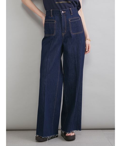 Mila Owen（ミラオーウェン）の「玉縁ポケットセミフレアデニムパンツ（デニムパンツ・レディース・ライトブルー/インディゴブルー/ベージュ・00/2/1/0）」の6枚目の写真