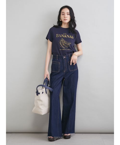 Mila Owen（ミラオーウェン）の「玉縁ポケットセミフレアデニムパンツ（デニムパンツ・レディース・ライトブルー/インディゴブルー/ベージュ・00/2/1/0）」の14枚目の写真