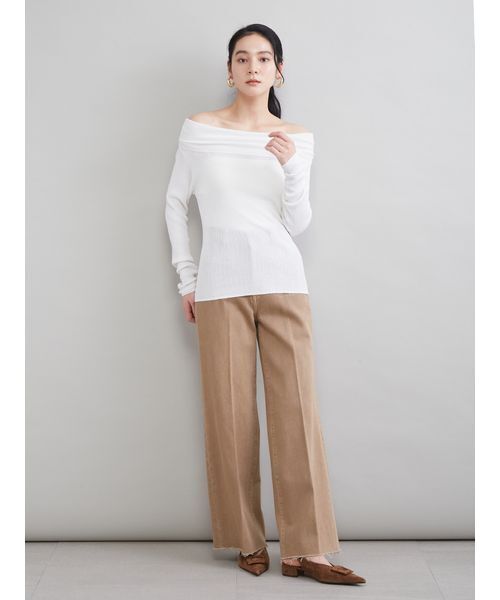 Mila Owen（ミラオーウェン）の「玉縁ポケットセミフレアデニムパンツ（デニムパンツ・レディース・ライトブルー/インディゴブルー/ベージュ・00/2/1/0）」の20枚目の写真