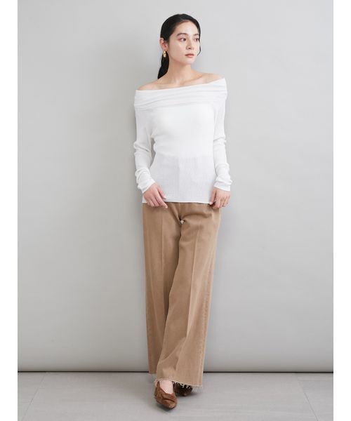 Mila Owen（ミラオーウェン）の「玉縁ポケットセミフレアデニムパンツ（デニムパンツ・レディース・ライトブルー/インディゴブルー/ベージュ・00/2/1/0）」の21枚目の写真