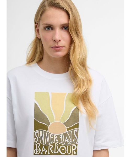 Barbour(バブアー)の「Melody グラフィックTシャツ(レディース)(Tシャツ/カットソー・レディース・ホワイト/ピンク・8/10)」の6枚目の写真