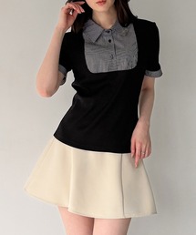 junoah（ジュノア）の「ストライプシャツドッキングトップス（シャツ/ブラウス）」