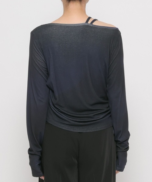 HARE（ハレ）の「ワンショルドレープT(HARE)（Tシャツ/カットソー・レディース・グレー/チェック/パープル・FREE）」の16枚目の写真