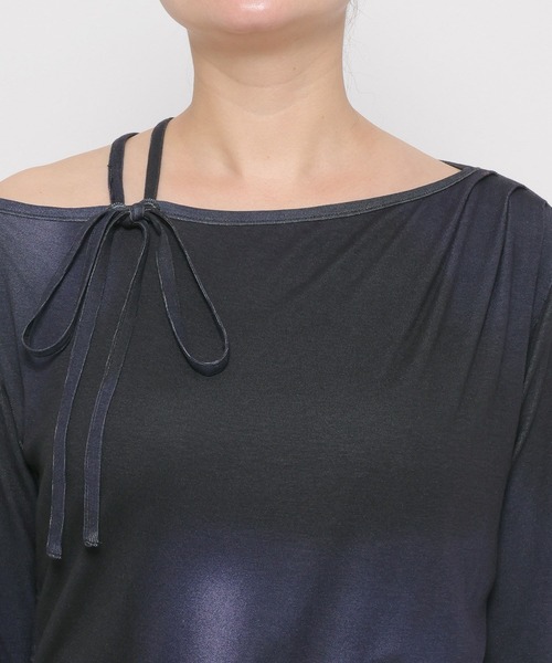 HARE（ハレ）の「ワンショルドレープT(HARE)（Tシャツ/カットソー・レディース・グレー/チェック/パープル・FREE）」の17枚目の写真