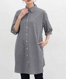 6分袖シャツワンピース