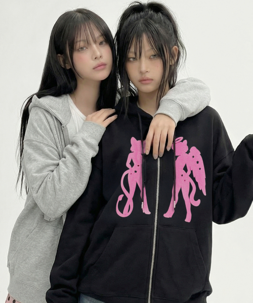GRAVER（グレーバー）の「[UNISEX]キャットジェル フードジップアップ_BLACK（パーカー・メンズ・ブラック・MEDIUM/LARGE）」の3枚目の写真