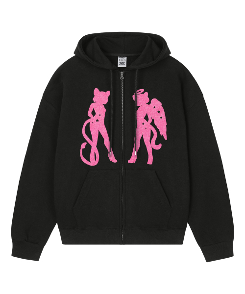 GRAVER（グレーバー）の「[UNISEX]キャットジェル フードジップアップ_BLACK（パーカー・メンズ・ブラック・MEDIUM/LARGE）」の6枚目の写真