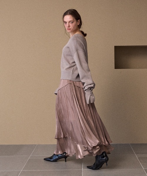 MIELI INVARIANT（ミエリインヴァリアント）の「2way Tuck Glitter Knit Tops（ニット/セーター・レディース・ブラック・FREE）」の22枚目の写真