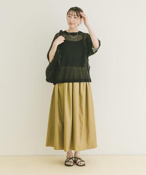 ITEMS URBANRESEARCH(アイテムズ アーバンリサーチ)の「ボリュームタックスカート(スカート・レディース・ブラック/キャメル/カーキ・FREE)」の5枚目の写真