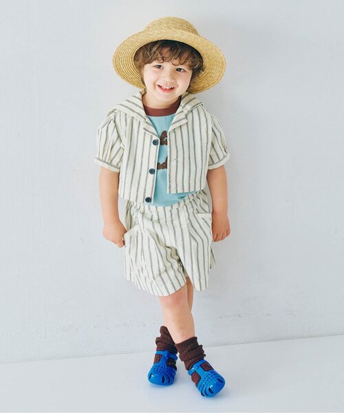 p.premier(ピードットプルミエ)の「フェルトロゴリンガーT(Tシャツ/カットソー・キッズ・ブルー/アイボリー/ブラウン/レッド・80/90/100/110/120/130/140)」の19枚目の写真