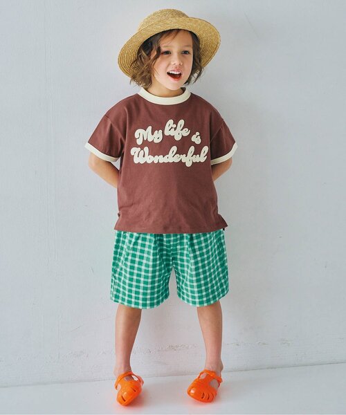 p.premier(ピードットプルミエ)の「フェルトロゴリンガーT(Tシャツ/カットソー・キッズ・ブルー/アイボリー/ブラウン/レッド・80/90/100/110/120/130/140)」の20枚目の写真