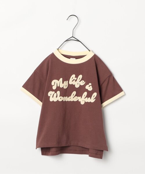 p.premier(ピードットプルミエ)の「フェルトロゴリンガーT(Tシャツ/カットソー・キッズ・ブルー/アイボリー/ブラウン/レッド・80/90/100/110/120/130/140)」の9枚目の写真