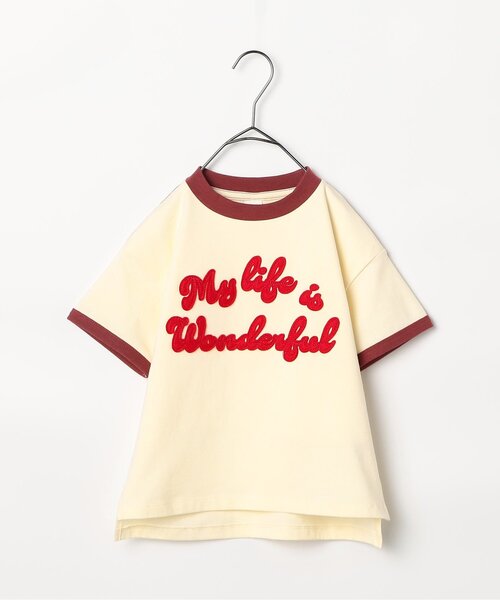 p.premier(ピードットプルミエ)の「フェルトロゴリンガーT(Tシャツ/カットソー・キッズ・ブルー/アイボリー/ブラウン/レッド・80/90/100/110/120/130/140)」の10枚目の写真