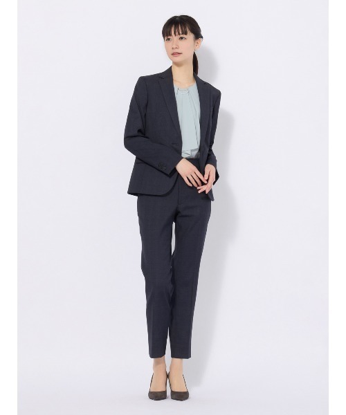 SUIT SQUARE(スーツスクエア)の「ジャケット ウォッシャブル ストレッチ WOOLISH グレンチェック(テーラードジャケット・レディース・ネイビー・40(11号)/38(9号)/36(7号))」の2枚目の写真