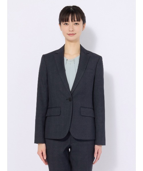 SUIT SQUARE(スーツスクエア)の「ジャケット ウォッシャブル ストレッチ WOOLISH グレンチェック(テーラードジャケット・レディース・ネイビー・40(11号)/38(9号)/36(7号))」の4枚目の写真