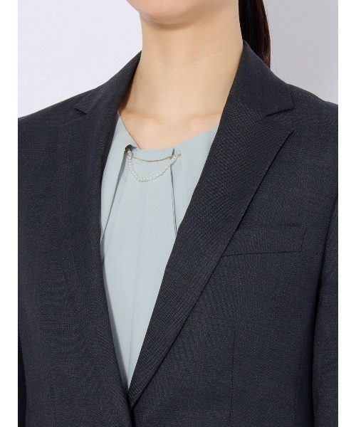 SUIT SQUARE(スーツスクエア)の「ジャケット ウォッシャブル ストレッチ WOOLISH グレンチェック(テーラードジャケット・レディース・ネイビー・40(11号)/38(9号)/36(7号))」の7枚目の写真