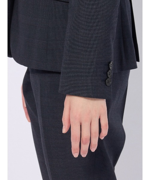 SUIT SQUARE(スーツスクエア)の「ジャケット ウォッシャブル ストレッチ WOOLISH グレンチェック(テーラードジャケット・レディース・ネイビー・40(11号)/38(9号)/36(7号))」の8枚目の写真