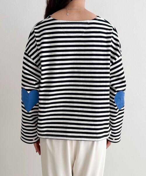 fredy emue（フレディエミュ）の「ボーダーハートパッチプルオーバー（Tシャツ/カットソー・レディース・ブルー系その他/オレンジ系その他/ホワイト系その他/パープル系その他・38）」の21枚目の写真