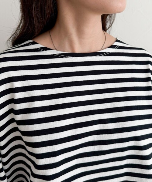 fredy emue（フレディエミュ）の「ボーダーハートパッチプルオーバー（Tシャツ/カットソー・レディース・ブルー系その他/オレンジ系その他/ホワイト系その他/パープル系その他・38）」の22枚目の写真