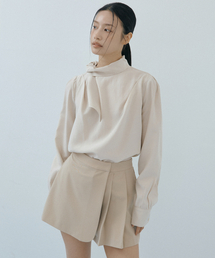 Ribbon Silky Blouse (beige)