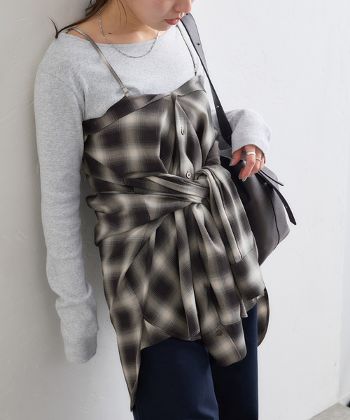 U by SPICK&SPAN（ユーバイスピックアンドスパン）の「CAMIRABLE ビッグシャツ（シャツ/ブラウス・レディース・ネイビー/サックスブルー・FREE）」の12枚目の写真