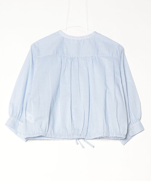 LE GLAZIK（ルグラジック）の「LE GLAZIK/ル グラジック　カラーレスシャツ　COLLARLESS SHIRT　LG-B0384 LOC（シャツ/ブラウス・レディース・サックスブルー/ブラック・36）」の3枚目の写真