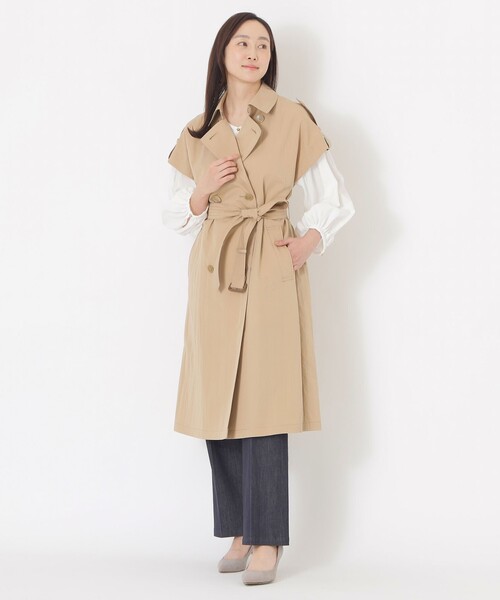 S.ESSENTIALS(エスエッセンシャルズ)の「トレンチディテールジレ(トレンチコート・レディース・ベージュ/チャコールグレー・38)」の4枚目の写真