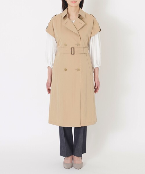 S.ESSENTIALS(エスエッセンシャルズ)の「トレンチディテールジレ(トレンチコート・レディース・ベージュ/チャコールグレー・38)」の5枚目の写真