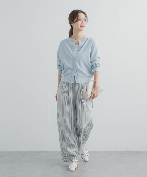 URBAN RESEARCH DOORS（アーバンリサーチドアーズ）の「ライトタックフライスカーディガン（カーディガン/ボレロ・レディース・ナチュラル/チャコールグレー/ライトブルー・FREE）」の8枚目の写真