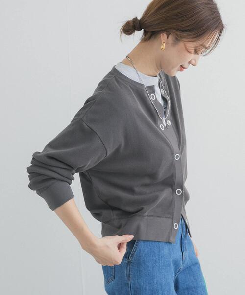 URBAN RESEARCH DOORS（アーバンリサーチドアーズ）の「ライトタックフライスカーディガン（カーディガン/ボレロ・レディース・ナチュラル/チャコールグレー/ライトブルー・FREE）」の19枚目の写真