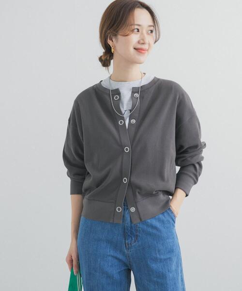 URBAN RESEARCH DOORS（アーバンリサーチドアーズ）の「ライトタックフライスカーディガン（カーディガン/ボレロ・レディース・ナチュラル/チャコールグレー/ライトブルー・FREE）」の20枚目の写真