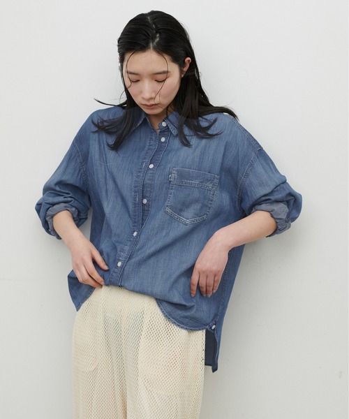 LARUTA（ラルータ）の「【LARUTA】シアーデニムシャツ（シャツ/ブラウス・レディース・ブルー/ブルー系その他・FREE）」の12枚目の写真