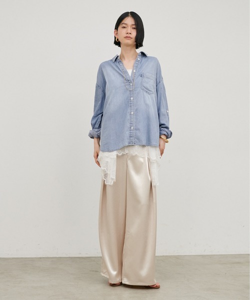 LARUTA(ラルータ)の「【LARUTA】シアーデニムシャツ(シャツ/ブラウス・レディース・ブルー/ブルー系その他/サックスブルー・FREE)」の11枚目の写真