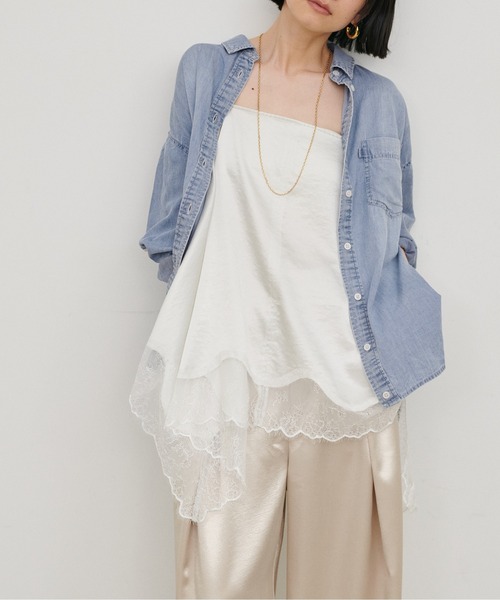 LARUTA(ラルータ)の「【LARUTA】シアーデニムシャツ(シャツ/ブラウス・レディース・ブルー/ブルー系その他/サックスブルー・FREE)」の8枚目の写真