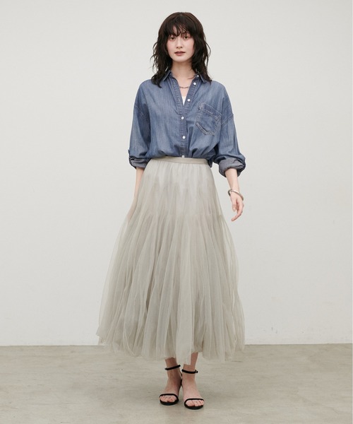 LARUTA(ラルータ)の「【LARUTA】シアーデニムシャツ(シャツ/ブラウス・レディース・ブルー/ブルー系その他/サックスブルー・FREE)」の17枚目の写真