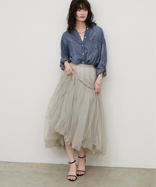 LARUTA(ラルータ)の「【LARUTA】シアーデニムシャツ(シャツ/ブラウス・レディース・ブルー/ブルー系その他/サックスブルー・FREE)」の18枚目の写真