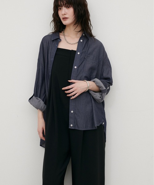 LARUTA(ラルータ)の「【LARUTA】シアーデニムシャツ(シャツ/ブラウス・レディース・ブルー/ブルー系その他/サックスブルー・FREE)」の12枚目の写真