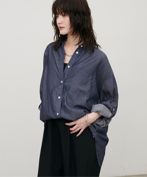 LARUTA(ラルータ)の「【LARUTA】シアーデニムシャツ(シャツ/ブラウス・レディース・ブルー/ブルー系その他/サックスブルー・FREE)」の13枚目の写真