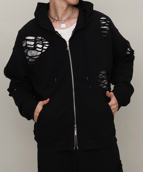 SEQUENZ/シークエンズ】DAMAGE ZIP PK（パーカー）｜SEQUENZ