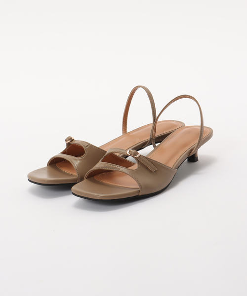 La TOTALITE（ラトータリテ）の「KOMOREBI MUSEUM/コモレビミュージアム ストラップ 2WAYサンダル（サンダル・レディース・ブラック/ベージュ・24.5cm/23.5cm）」の2枚目の写真