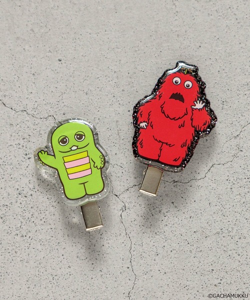 Me%(ミィパーセント)の「【ガチャピン・ムック/ガーとムー】ヘアピンSET 650247(ヘアピン・レディース・ホワイト/その他1・FREE)」の2枚目の写真