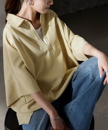 HUG.U（ハグユー）の「リネンライクスキッパーシャツ 洗濯機で洗える   シワになりにくい   UVカット   速乾（シャツ/ブラウス）」
