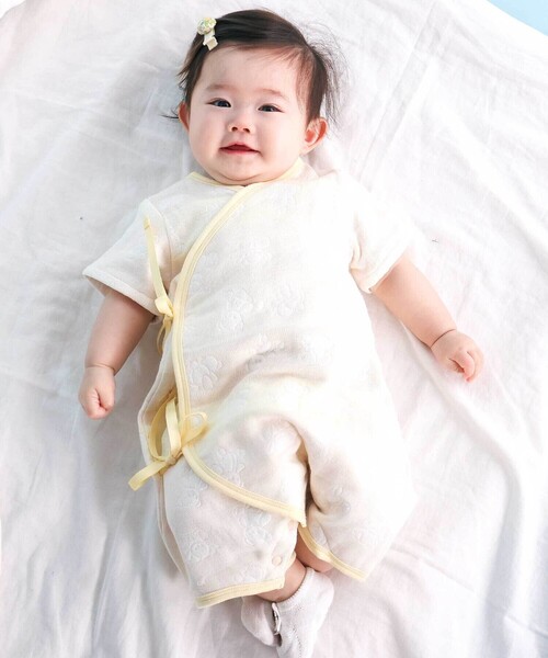 SLAP SLIP BABY(スラップスリップベビー)の「【お揃い】モチーフ総柄カバーオールベビー(70cm)(ロンパース・キッズ・ブルー系その他/ホワイト系その他2・70cm)」の1枚目の写真